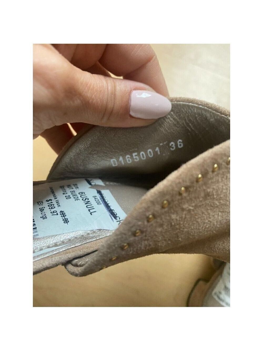 Agl BNWT pointy toe slip on mule women NEW studded zip - Picture 6 of 9